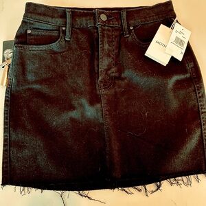 MOTHER Black Micro Fry Denim Mink Skirt NWT